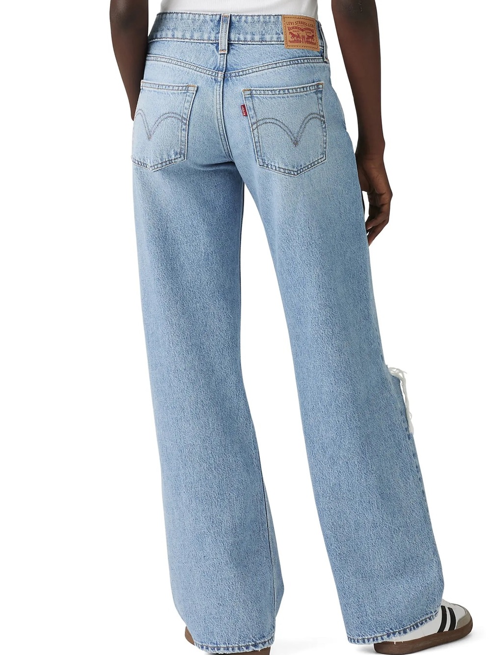 Levi's Light Blue Distressed Wide-Leg Jeans - Picture 2 of 6